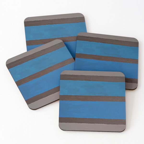 Item preview, Blue Horizon Stripes Abstract Minimalist Painting designed and sold by ArtbyAudrey412.