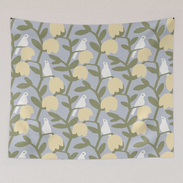 Item preview, Scandi Garden With Doves - bdc2cf designed and sold by knitetgantt.