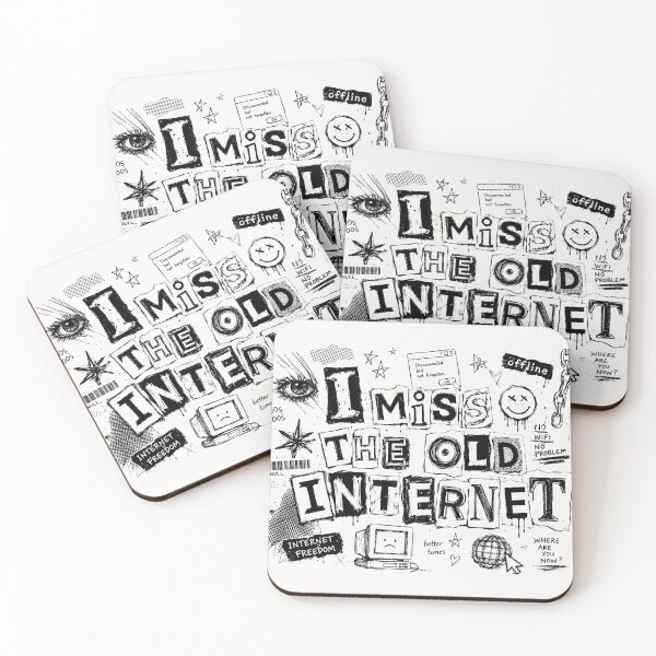 Item preview, I MISS THE OLD INTERNET | Y2K Webcore Collage Typography designed and sold by J&J's Creation.