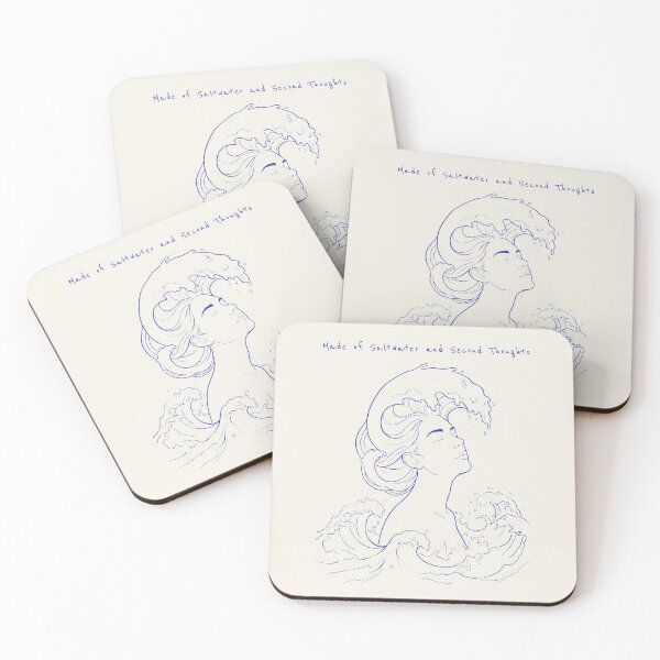 Item preview, Made of Saltwater and Second Thoughts | Ocean Soul Aesthetic Line Art designed and sold by Lumi-Bloom.