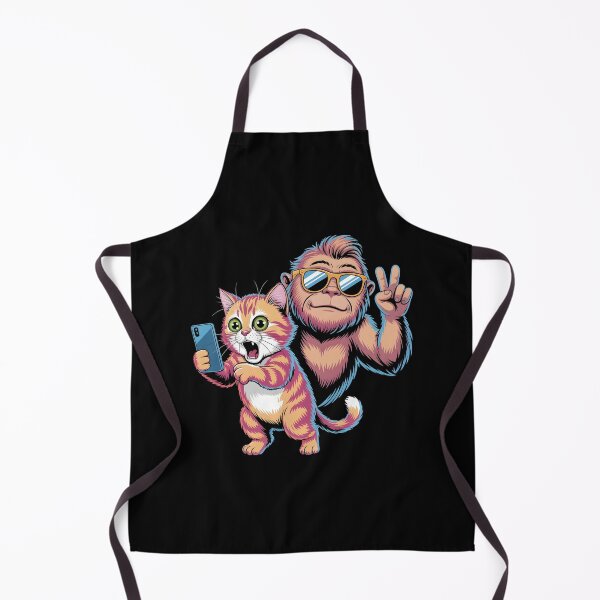Item preview, Surprised Scared Cat Selfie Hilarious Sasquatch and Cat Selfie designed and sold by Redgiant87x.