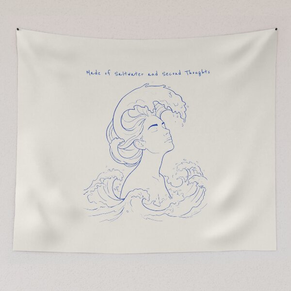 Item preview, Made of Saltwater and Second Thoughts | Ocean Soul Aesthetic Line Art designed and sold by Lumi-Bloom.