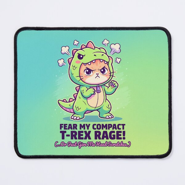 Item preview, Cute Cat T-Rex Dino Outfit - Fear My Compact T-Rex Rage! Or Just Give Me Head Scratches designed and sold by Juka-Arts-CC.