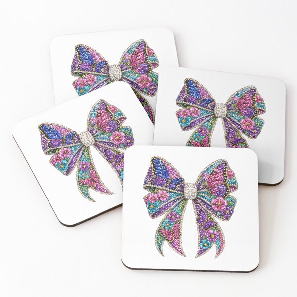 Item preview, Butterfly Garden Bow Rhinestone Mosaic | Colorful Butterfly Crystal Bow | Floral Gemstone Bow Design | Luxury Sparkling Nature Graphic designed and sold by ColorSplash123.
