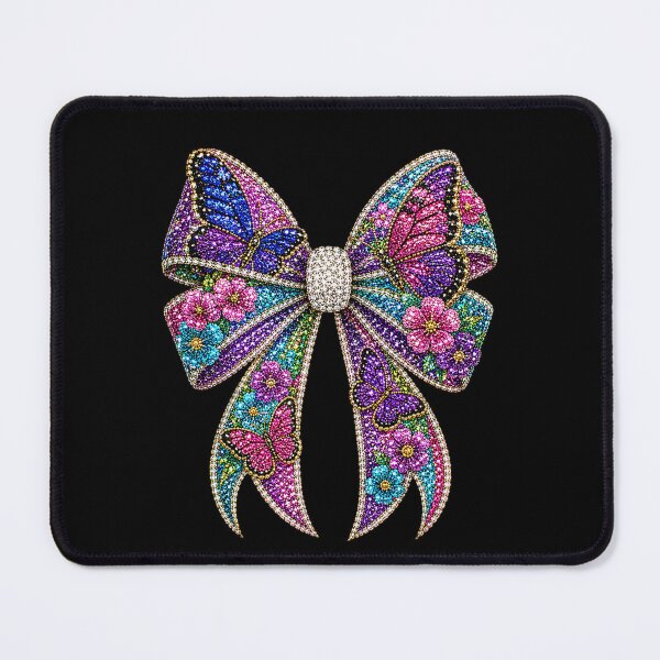 Item preview, Butterfly Garden Bow Rhinestone Mosaic | Colorful Butterfly Crystal Bow | Floral Gemstone Bow Design | Luxury Sparkling Nature Graphic designed and sold by ColorSplash123.