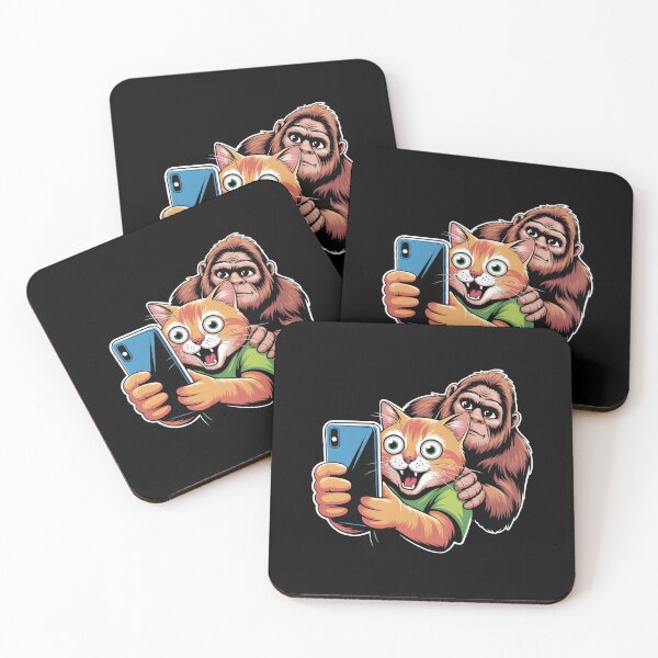 Item preview, Surprised Scared Cat Selfie Viral Funny Cat Selfie with Cryptid Twist designed and sold by Redgiant87x.