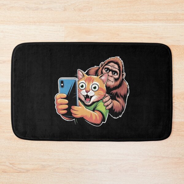 Item preview, Surprised Scared Cat Selfie Viral Funny Cat Selfie with Cryptid Twist designed and sold by Redgiant87x.