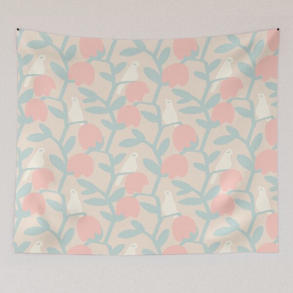 Item preview, Scandi Garden With Doves - f4e5d5 designed and sold by knitetgantt.