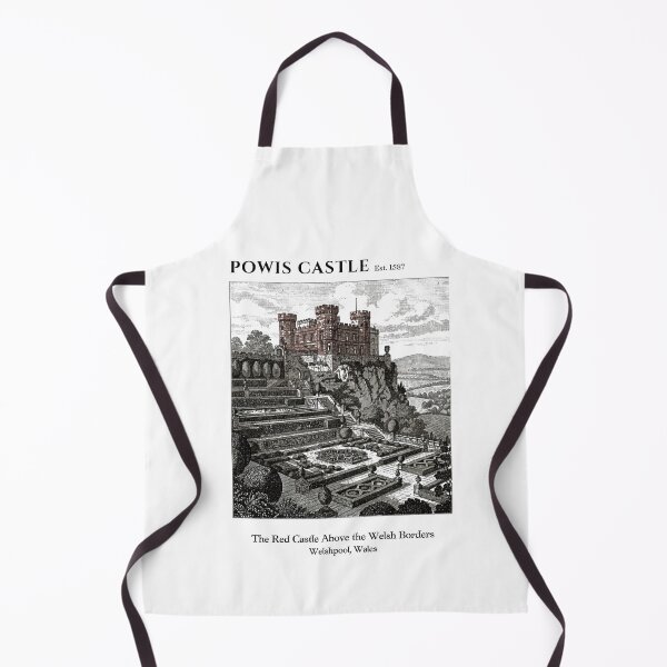 Item preview, Powis Castle Vintage Engraving Art Print | Red Castle Welsh Borders Terraced Gardens | Welshpool Wales Wall Decor designed and sold by Panom Suavichien.