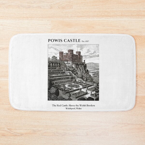 Item preview, Powis Castle Vintage Engraving Art Print | Red Castle Welsh Borders Terraced Gardens | Welshpool Wales Wall Decor designed and sold by Panom Suavichien.