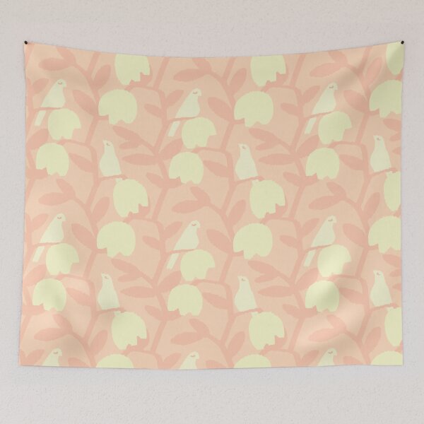 Item preview, Scandi Garden With Doves - ffd9ba designed and sold by knitetgantt.