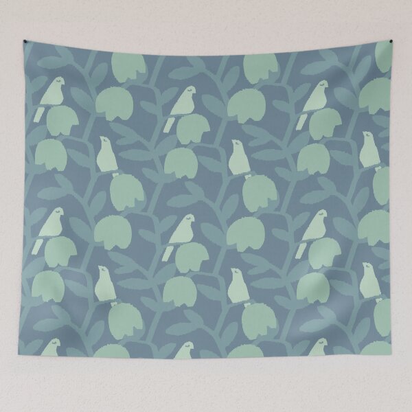 Item preview, Scandi Garden With Doves - 6e8a9a designed and sold by knitetgantt.