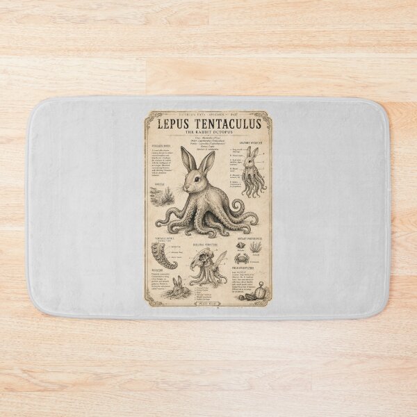 Item preview, Lepus Tentaculus Vintage Scientific Rabbit Octopus Illustration designed and sold by Fanverse Merchandise.