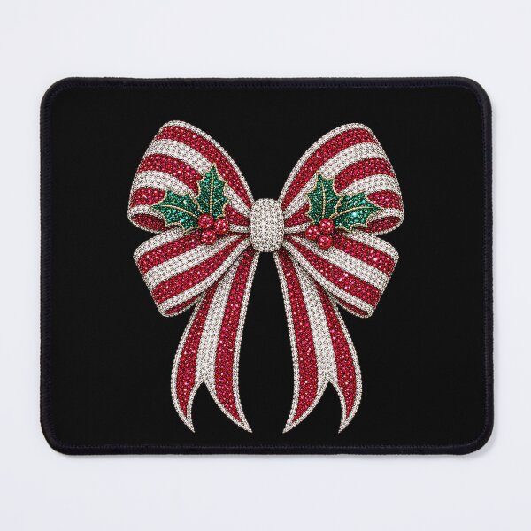 Item preview, Christmas Candy Cane Bow Rhinestone Mosaic | Holiday Crystal Bow | Candy Cane Gemstone Bow Design | Luxury Christmas Glam Graphic designed and sold by ColorSplash123.