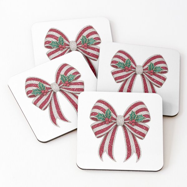 Item preview, Christmas Candy Cane Bow Rhinestone Mosaic | Holiday Crystal Bow | Candy Cane Gemstone Bow Design | Luxury Christmas Glam Graphic designed and sold by ColorSplash123.