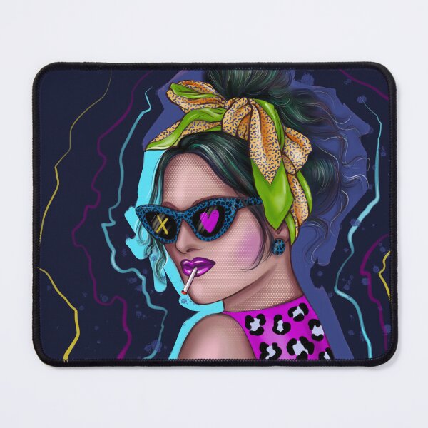 Item preview, Cyberpunk Chic | Pop Art Girl Glamour Illustration | Woman with Glasses, Tattoo and Animal Print Texture designed and sold by Skayana.