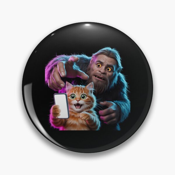 Item preview, Surprised Scared Cat Selfie Funny Cat Taking Selfie in Sasquatch Territory designed and sold by Redgiant87x.