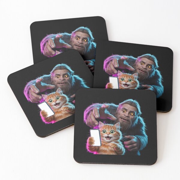 Item preview, Surprised Scared Cat Selfie Funny Cat Taking Selfie in Sasquatch Territory designed and sold by Redgiant87x.