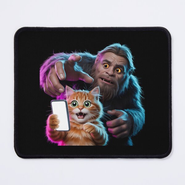 Item preview, Surprised Scared Cat Selfie Funny Cat Taking Selfie in Sasquatch Territory designed and sold by Redgiant87x.