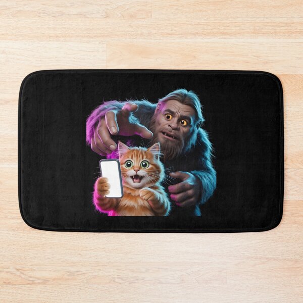 Item preview, Surprised Scared Cat Selfie Funny Cat Taking Selfie in Sasquatch Territory designed and sold by Redgiant87x.
