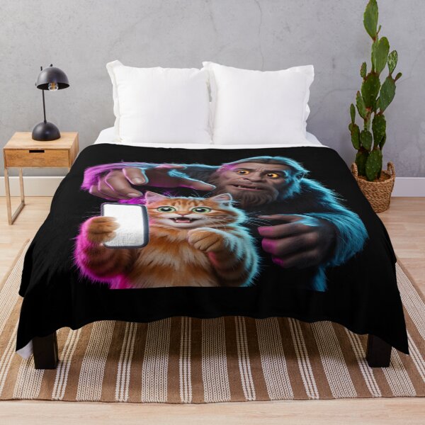 Item preview, Surprised Scared Cat Selfie Funny Cat Taking Selfie in Sasquatch Territory designed and sold by Redgiant87x.