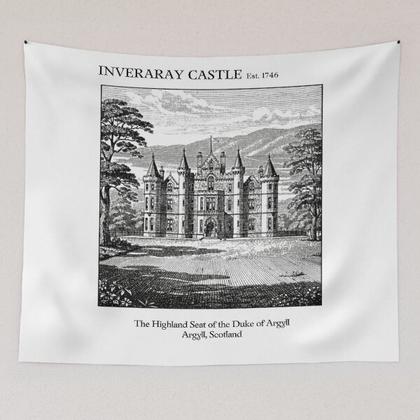 Item preview, Inveraray Castle Vintage Engraving Art Print | Duke of Argyll Scottish Highland Castle | Argyll Scotland Wall Decor designed and sold by Panom Suavichien.