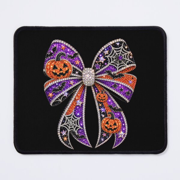 Item preview, Halloween Spooky Bow Rhinestone Mosaic | Crystal Halloween Bow | Pumpkin Bat Gemstone Bow Design | Luxury Spooky Season Glam Graphic designed and sold by ColorSplash123.