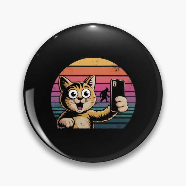 Item preview, Surprised Scared Cat Selfie Adorable Scared Cat and Sasquatch Meme Art designed and sold by Redgiant87x.