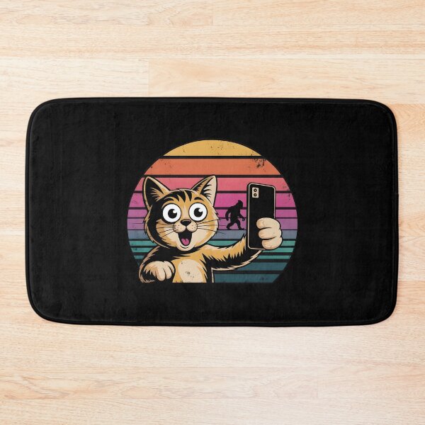 Item preview, Surprised Scared Cat Selfie Adorable Scared Cat and Sasquatch Meme Art designed and sold by Redgiant87x.
