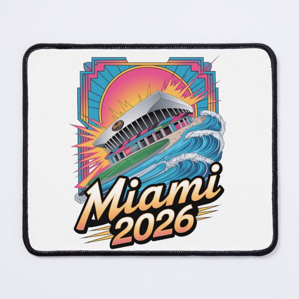 Item preview, Miami 2026 Ocean Wave Football T-Shirt V16 designed and sold by DarylWelsh2024.