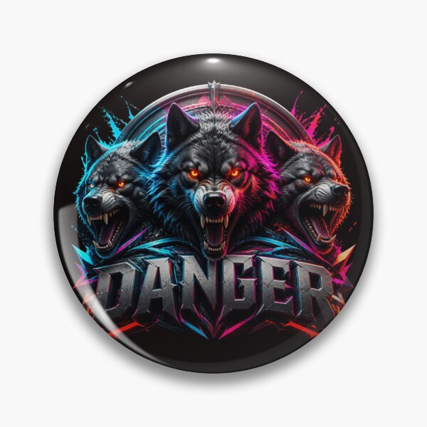 Item preview, Fierce Wolf Pack - Danger Neon Cyberpunk Art designed and sold by AgnesB77.