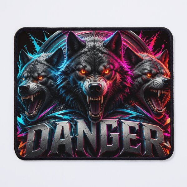 Item preview, Fierce Wolf Pack - Danger Neon Cyberpunk Art designed and sold by AgnesB77.