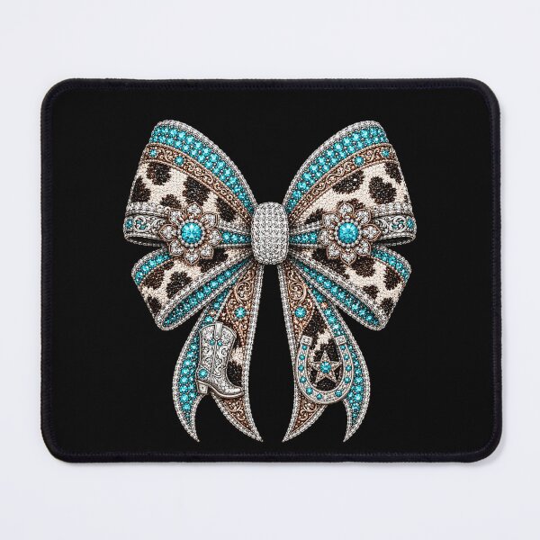 Item preview, Western Cowgirl Bow Rhinestone Mosaic | Turquoise Crystal Cowgirl Bow | Country Western Gemstone Bow Design | Luxury Rodeo Glam Graphic designed and sold by ColorSplash123.