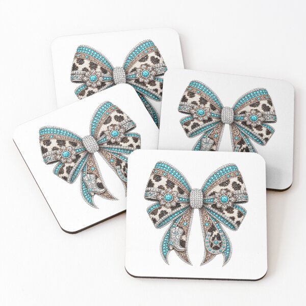Item preview, Western Cowgirl Bow Rhinestone Mosaic | Turquoise Crystal Cowgirl Bow | Country Western Gemstone Bow Design | Luxury Rodeo Glam Graphic designed and sold by ColorSplash123.