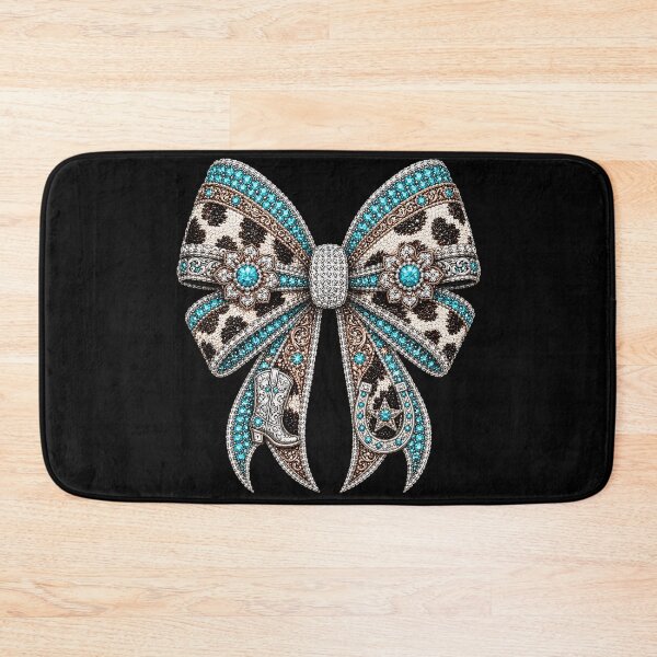 Item preview, Western Cowgirl Bow Rhinestone Mosaic | Turquoise Crystal Cowgirl Bow | Country Western Gemstone Bow Design | Luxury Rodeo Glam Graphic designed and sold by ColorSplash123.