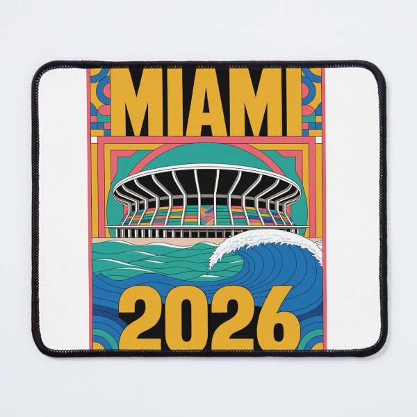 Item preview, Miami 2026 Ocean Wave Football T-Shirt V18 designed and sold by DarylWelsh2024.