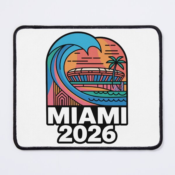 Item preview, Miami 2026 Ocean Wave Football T-Shirt V19 designed and sold by DarylWelsh2024.