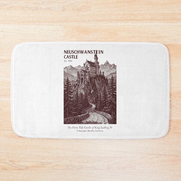 Item preview, Neuschwanstein Castle Vintage Engraving Art Print | King Ludwig II Bavarian Fairy Tale Castle | Bavaria Germany Wall Decor designed and sold by Panom Suavichien.