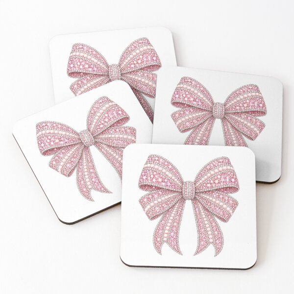 Item preview, Pink Coquette Bow Rhinestone Mosaic | Blush Pink Crystal Bow | Feminine Pearl Gemstone Bow Design | Luxury Coquette Aesthetic Graphic designed and sold by ColorSplash123.