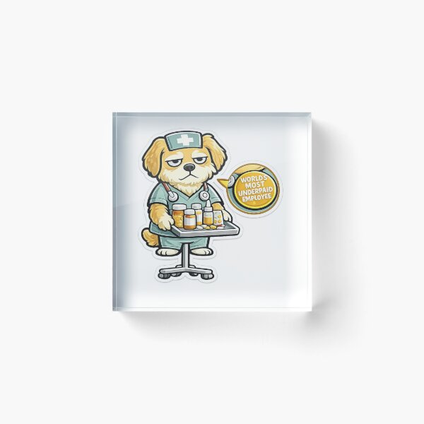 Item preview, Underpaid Nurse Gift Funny Dog Golden Retriever designed and sold by Gentlestate.