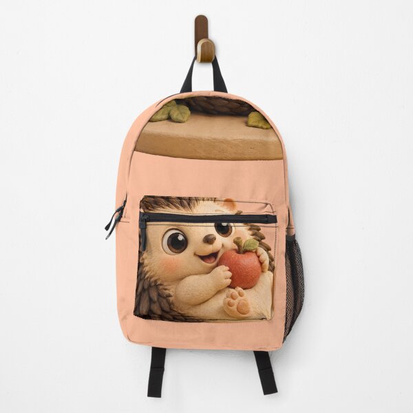 Item preview, Cute Hedgehog Eating Red Apple Autumn Claymation designed and sold by ArtdesignsA.