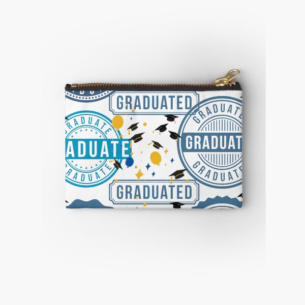 Item preview, Blue Graduate Postal Stamp Pattern Graphic - Graduation Caps and Balloons  designed and sold by VibranPalette.