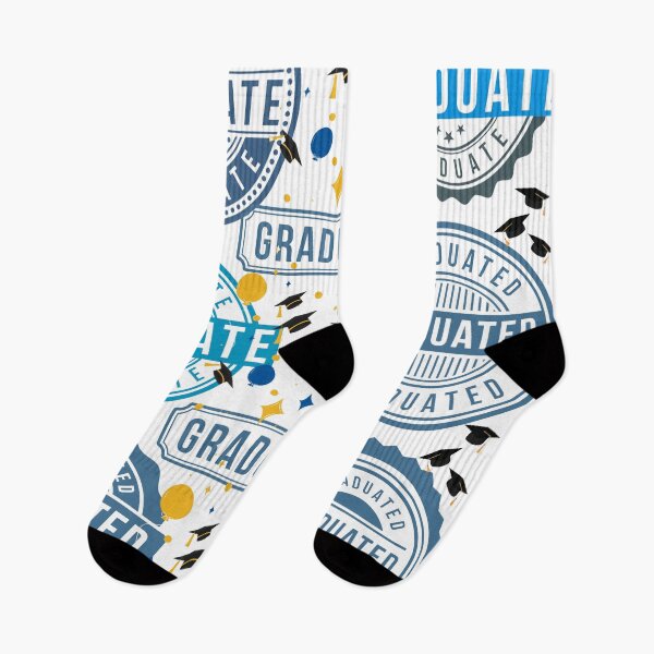 Item preview, Blue Graduate Postal Stamp Pattern Graphic - Graduation Caps and Balloons  designed and sold by VibranPalette.