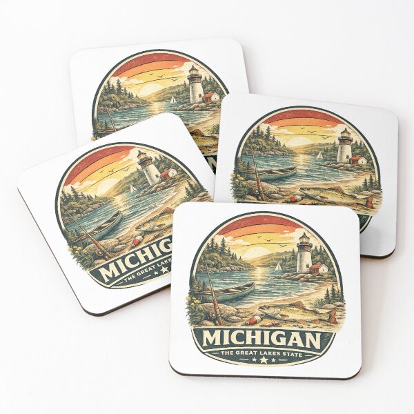 Item preview, Michigan  State Print Logo / Michigan The Great lakes State designed and sold by Thehatinthecat.