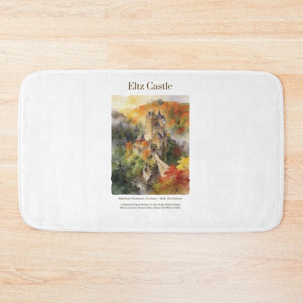 Item preview, Eltz Castle Vintage Watercolor Art Print | Medieval German Forest Castle | Rhineland Germany Wall Decor designed and sold by Panom Suavichien.