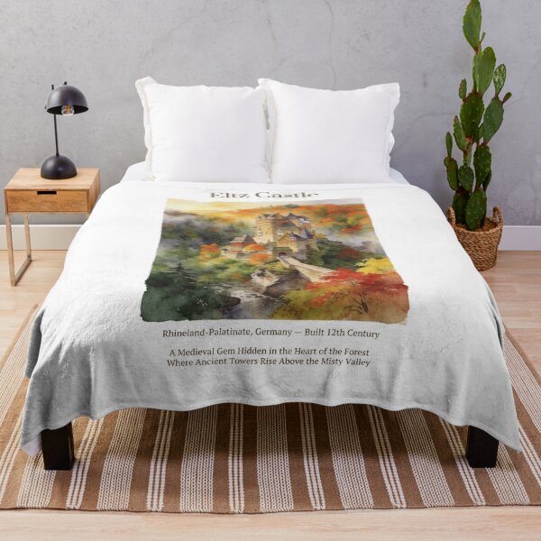 Item preview, Eltz Castle Vintage Watercolor Art Print | Medieval German Forest Castle | Rhineland Germany Wall Decor designed and sold by Panom Suavichien.
