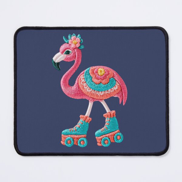 Item preview, Retro Flamingo Roller Skate Patch designed and sold by MegaNovaArt.
