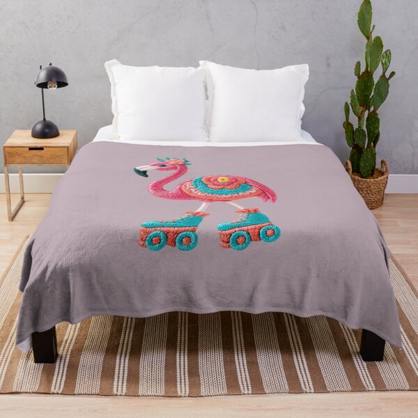Item preview, Retro Flamingo Roller Skate Patch designed and sold by MegaNovaArt.