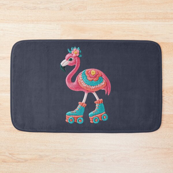 Item preview, Retro Flamingo Roller Skate Patch designed and sold by MegaNovaArt.