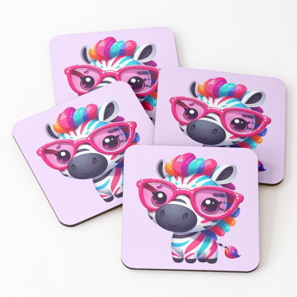 Item preview, Cute Colorful Zebra With Pink Glasses designed and sold by SweetLilith.